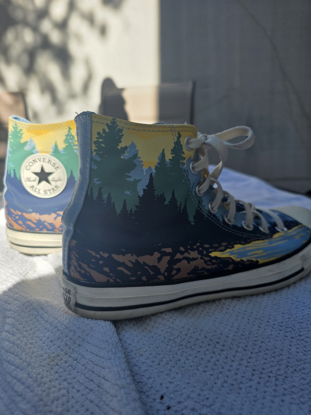 Converse High Top Sneakers with The Great Outdoors Seasalt Blue. - Picture 1 of 9